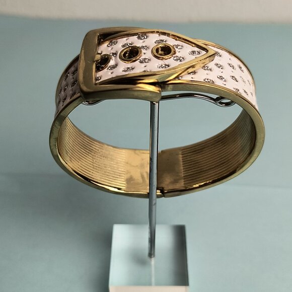 Exquisite Bracelet Belt Buckle Fold Over Hinge Clasp Cuff Bracelet White… - Picture 1 of 14
